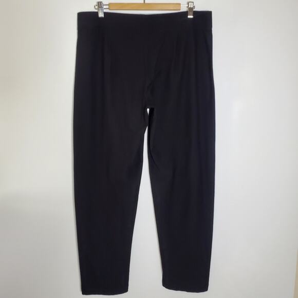 Eileen Fisher Black stretchy Knit casual pull on pants Size Large Viscose/Rayon - Picture 5 of 9